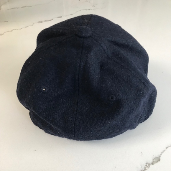 The North Face Ball Cap Hat Navy Blue Wool Flex Fit Unisex - Picture 2 of 7